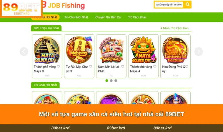 Một số tựa game săn cá siêu hot tại nhà cái 89BET