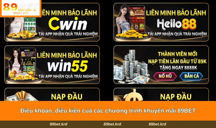 Điều khoản, điều kiện của các chương trình khuyến mãi 89BET